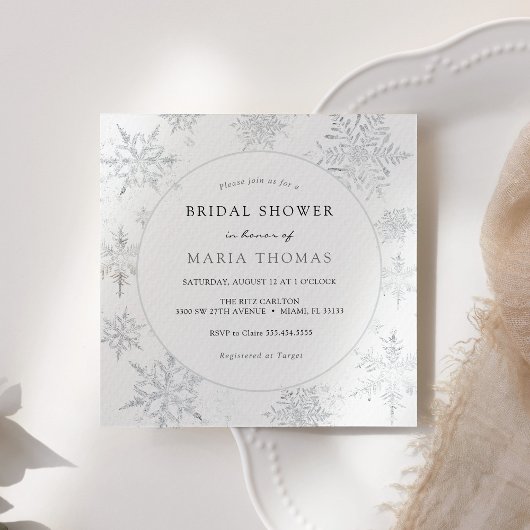 Winter Elegant Snowflake Vrijgezellenfeest Kaart