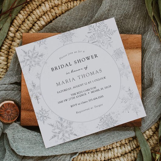 Winter Elegant Snowflake Vrijgezellenfeest Kaart