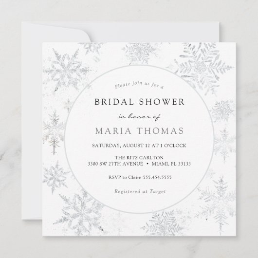 Winter Elegant Snowflake Vrijgezellenfeest Kaart (Voorkant)