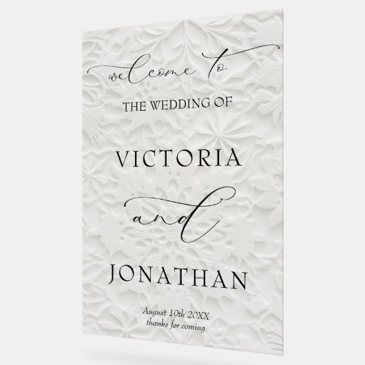 Winter Elegant Snowflakes Wedding Welcome Acryl Bord (Hoek)