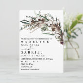 Winter Elegant Waterverf Wedding Cotton Kaart (Staand voorkant)