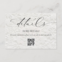 Winter Elegant Wedding Details Informatiekaartje
