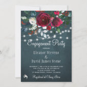 Winter elegante bloemen rustieke verlovingsfeest kaart (Voorkant)