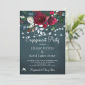 Winter elegante bloemen rustieke verlovingsfeest kaart (Staand voorkant)