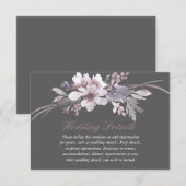 Winter Elegante Bloemige Bruiloftsreceptiedetails Informatiekaartje (Voorkant / Achterkant)