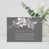 Winter Elegante Bloemige Bruiloftsreceptiedetails Informatiekaartje (Staand voorkant)