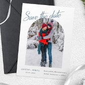 Winter Elegante Foto Dusty Blue Kalligrafie Save The Date