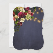 Winter elegante gouden marine bordeaux bruiloft kaart (Achterkant)