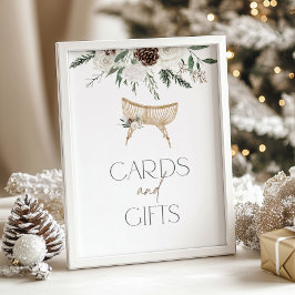 Winter elegante kinderkamer kaarten en cadeaus pos poster