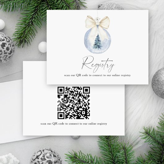Winter elegante QR-code voor bruidsuitnodiging Informatiekaartje