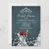 Winter elegante rustieke bloemrijke chic bruidssho kaart (Voorkant)