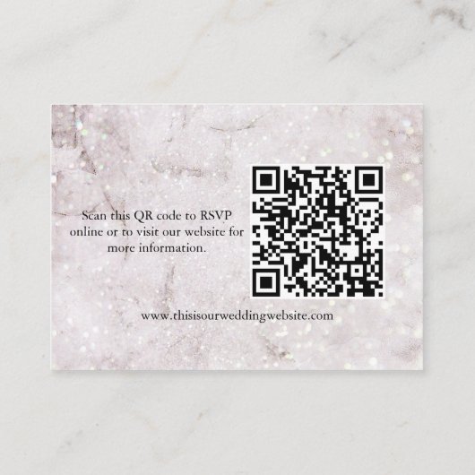 Winter Elegantie Kerstmis Bruiloft Website Informatiekaartje (Achterkant)