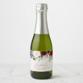 Winter Elegantie Mini Mousserende Wijnfles Etikett Sparkling Wijnetiket (Voorkant)