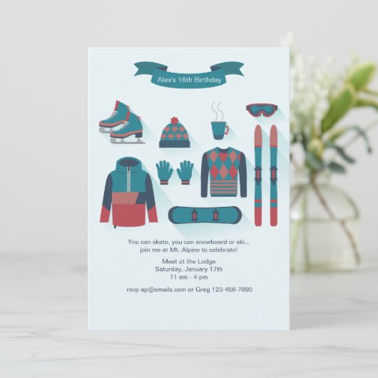 Winter Elements nodiging Kaart (Staand voorkant)