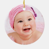 Winter Elephant 1e Kerstmis Snowflake Baby Girl Keramisch Ornament (Achterkant)