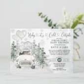 Winter Elephant Snowy Forest rijden met het Baby s Kaart (Staand voorkant)