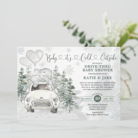 Winter Elephant Snowy Forest rijden met het Baby s Kaart