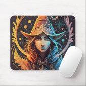 Winter Elf Whimsy: Mooi Logo-stijl ontwerp Muismat (Met muis)