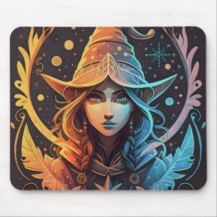Winter Elf Whimsy: Mooi Logo-stijl ontwerp Muismat