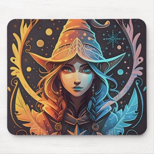 Winter Elf Whimsy: Mooi Logo-stijl ontwerp Muismat (Voorkant)