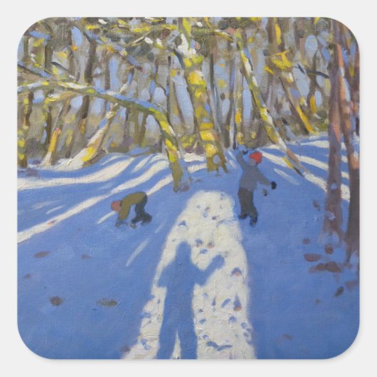 Winter Elvaston Castle 2008 Vierkante Sticker (Voorkant)
