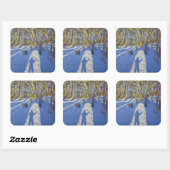 Winter Elvaston Castle 2008 Vierkante Sticker (Vel)