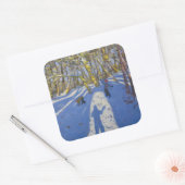 Winter Elvaston Castle 2008 Vierkante Sticker (Envelop)