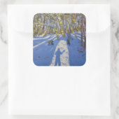 Winter Elvaston Castle 2008 Vierkante Sticker (Tas)