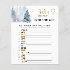 Winter Emoji plaatjes raadspel baby shower