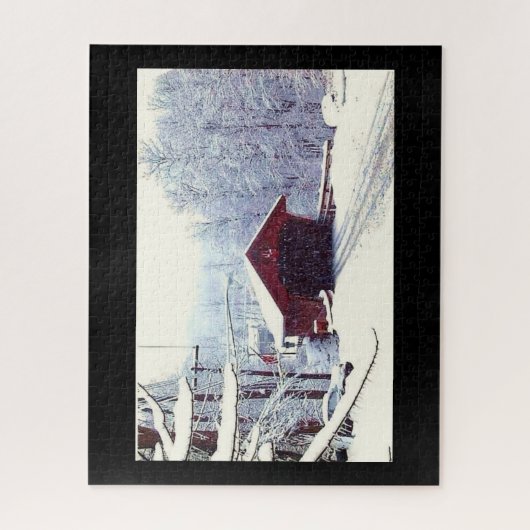 WINTER EN DE GEDEKTE BRIDGE LEGPUZZEL (Verticaal)