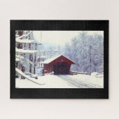 WINTER EN DE GEDEKTE BRIDGE LEGPUZZEL (Horizontaal)