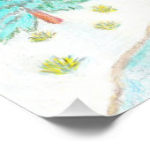 Winter en Groene Bomen Glanzende Poster (Hoek)