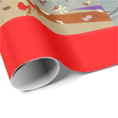 WINTER EN HERFST ART DECO BEAUTY MODE ,red Cadeaupapier (Rol Hoek)