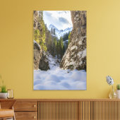 Winter- en lensvallei en -bergen canvas afdruk (Insitu (Woonkamer))