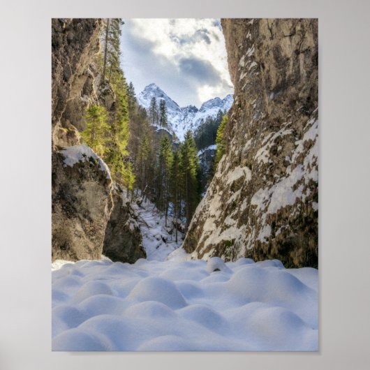 Winter- en lensvallei en -bergen poster (Voorkant)