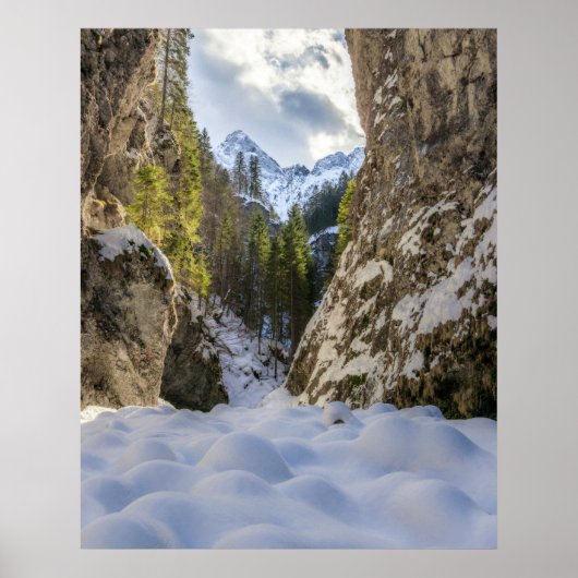 Winter- en lensvallei en -bergen poster (Voorkant)