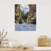 Winter- en lensvallei en -bergen poster (Keuken)
