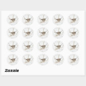 Winter en Sparrow Ronde Sticker (Vel)