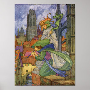 Winter en weiden door Florence Harrison Poster