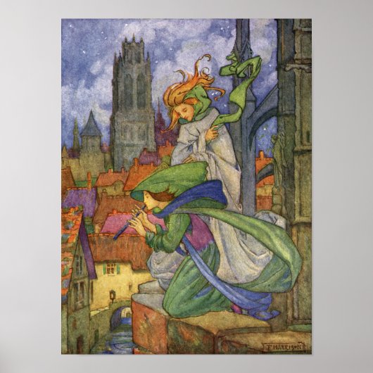 Winter en weiden door Florence Harrison Poster (Voorkant)