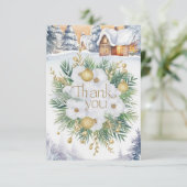 Winter Enchanted  Prettige feestdagen Bedankkaart (Staand voorkant)