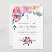 Winter Engagement Party Floral Invitation Kaart (Voorkant)