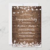 Winter Engagement Party Snowflakes String Lights Kaart (Voorkant)