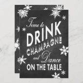 Winter Engagement Party Time to Drink Champagne Kaart (Voorkant / Achterkant)