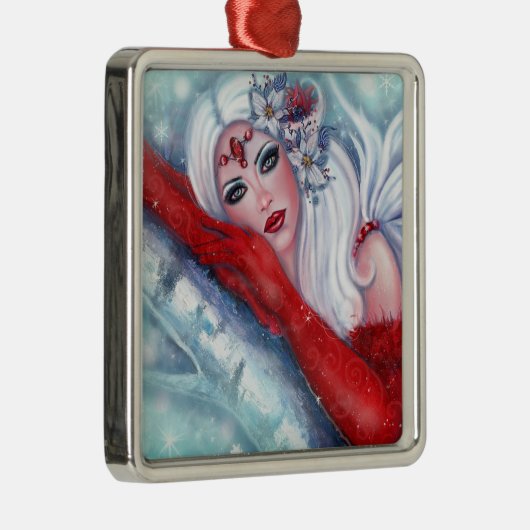 Winter engel kerstversiering metalen ornament (Rechts)