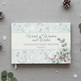 Winter Eucalyptus Baby Shower Guest Book Gastenboek