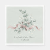 Winter Eucalyptus Baby Shower Napkins Servet (Voorkant)