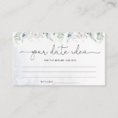 Winter eucalyptus Datum ideeën. Datum jar Informatiekaartje (Voorkant)