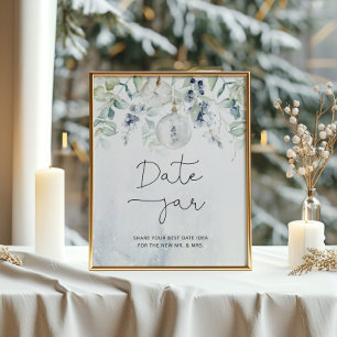 Winter Eucalyptus Datum pot bruidsspel Poster