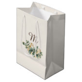 Winter Eucalyptus  Monogram Medium Cadeauzakje (Voorkant Gekanteld)